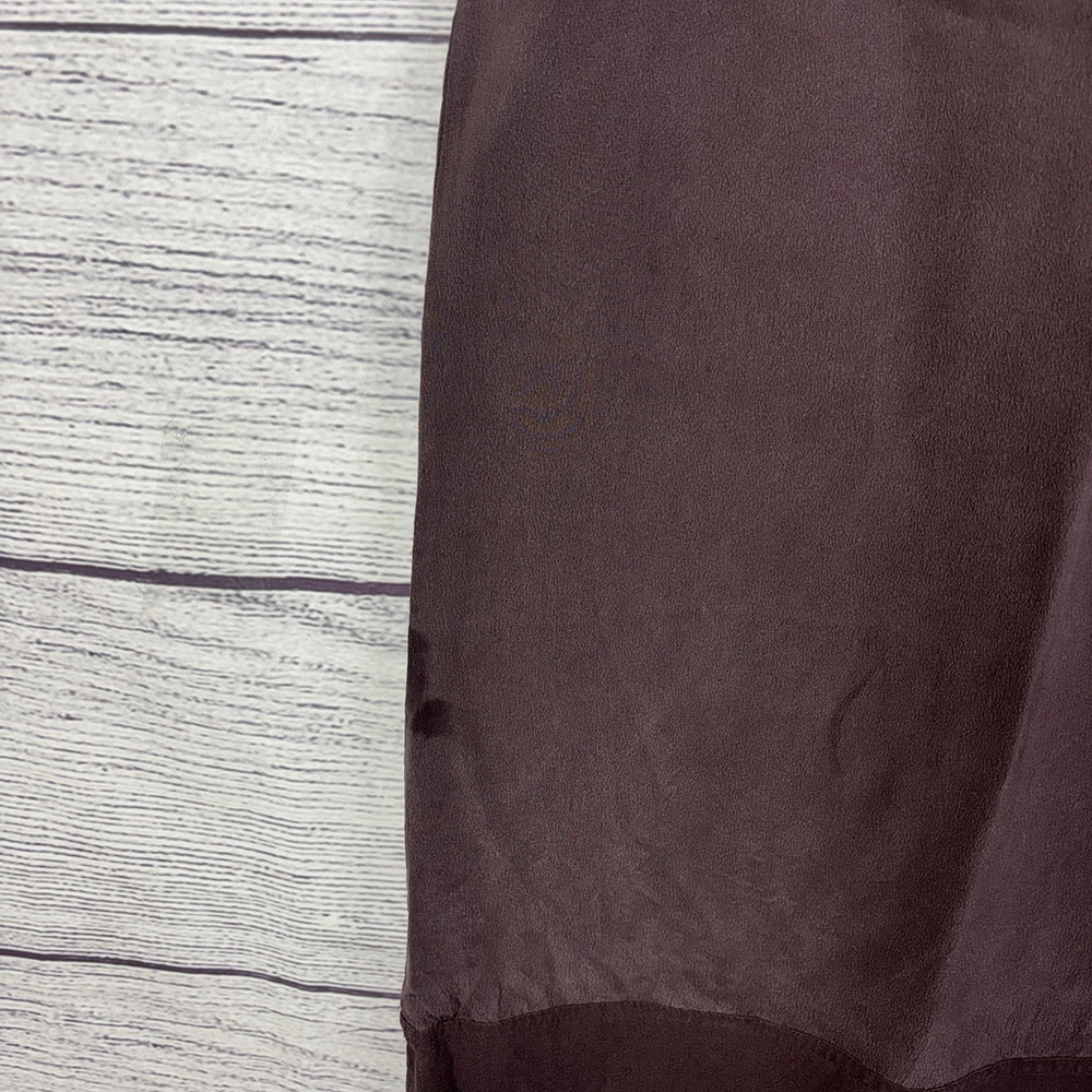 Alexander Wang Silk Shift Dress Brown Short Sleeve Mini Designer Minimalist Sz M - Picture 10 of 11
